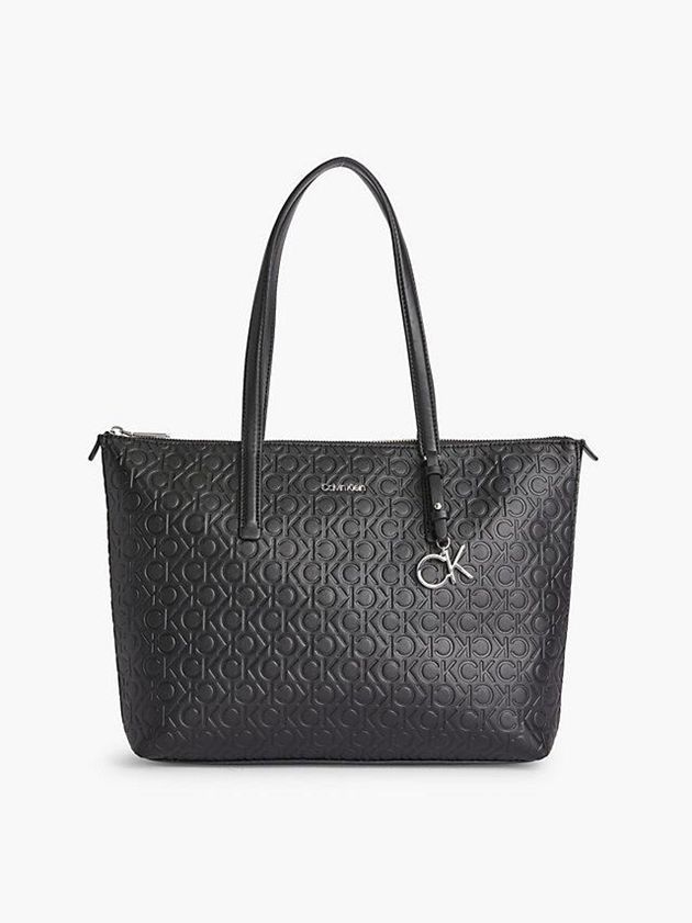 Calvin Klein USA Recycled Logo Tote Womens Bag Black 8371064-IT